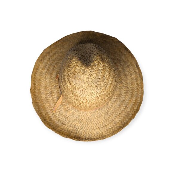 Vintage Women's Woven Straw Hat w/Tan Accent Band - Picture 9 of 14
